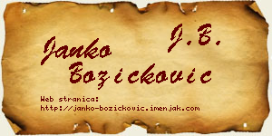 Janko Božičković vizit kartica